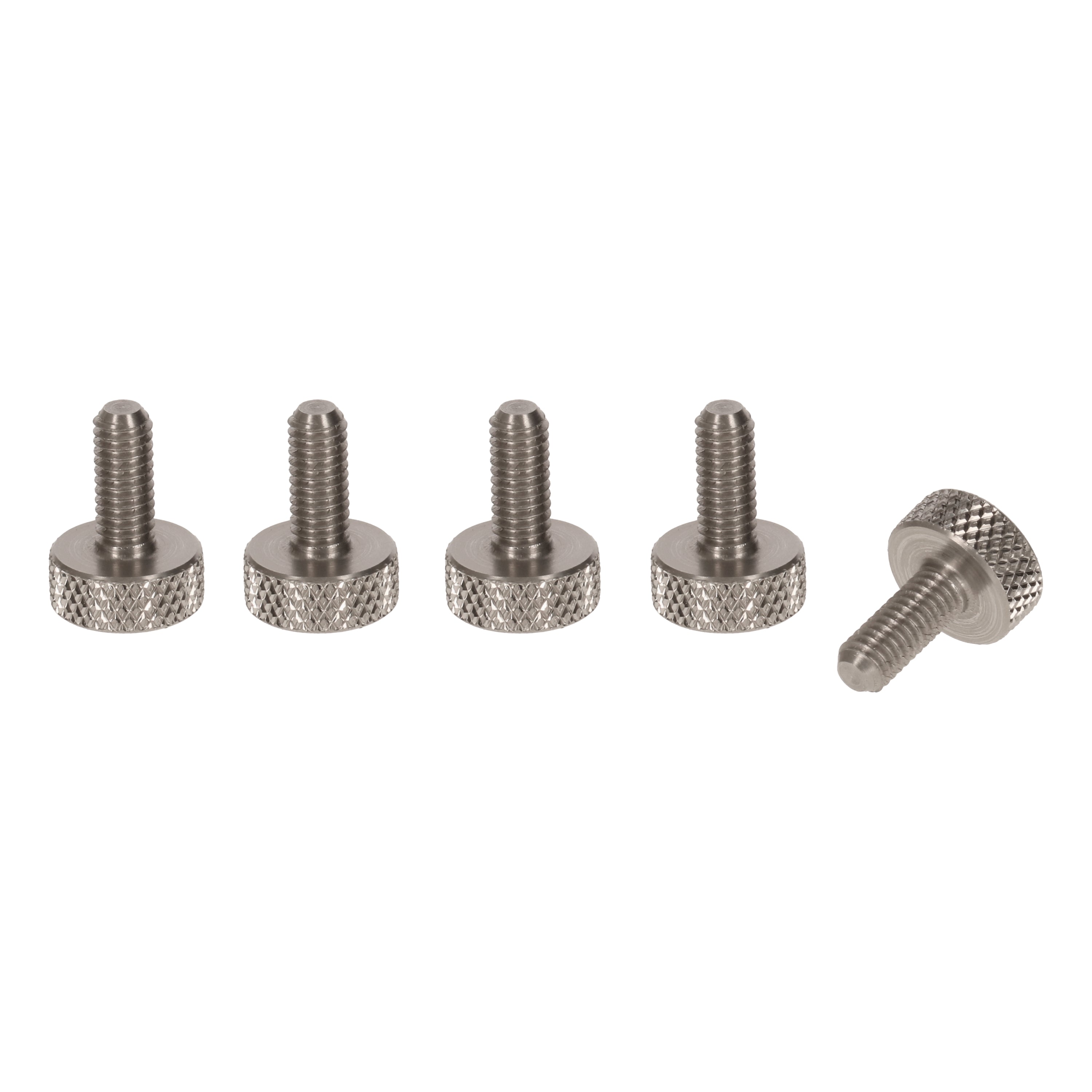 Flat Knurled Thumb Screws M6 x 10mm Stainless Steel - Set of 5